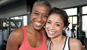 two women at gym