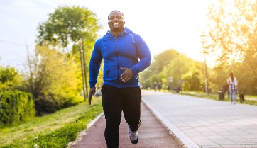 man walking outdoors